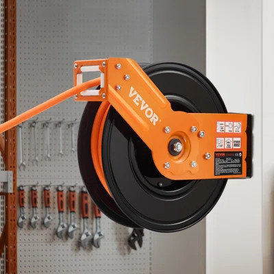 Retractable Air Hose Reel 3/8 IN x 50FT Rubber Air Hose Reel Max 300 PSI | Wayfair North America
