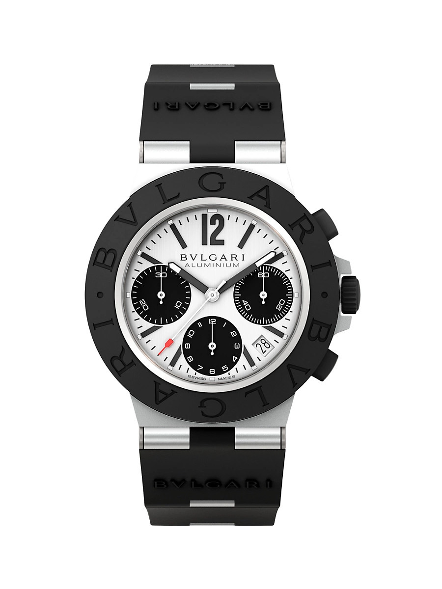 Men's Two-Tone Aluminium-Titanium & Rubber Chronograph Bracelet Watch - Black | Saks Fifth Avenue