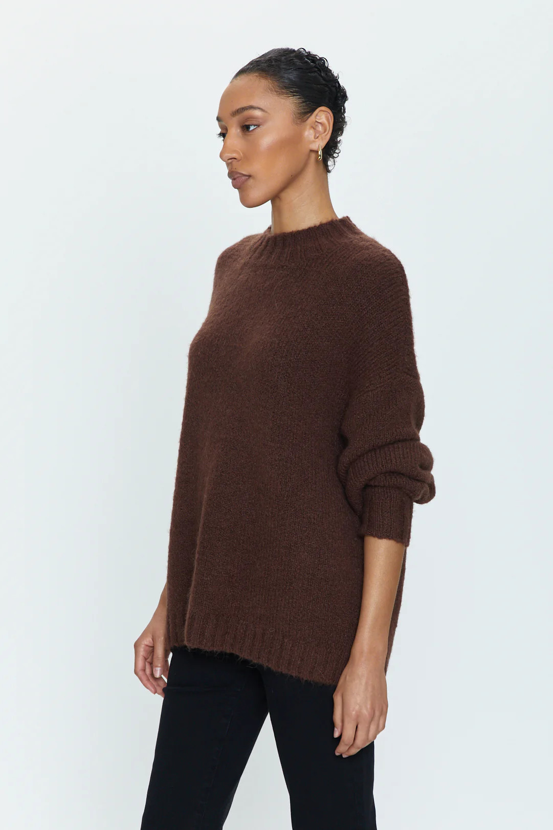 Carlen Mock Neck Sweater - Cocoa | Pistola Denim