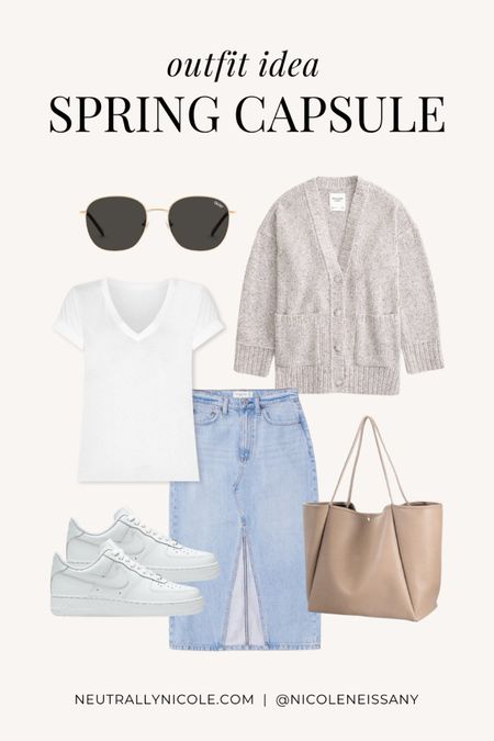 Spring capsule wardrobe outfit idea

// spring outfit, spring outfits, capsule wardrobe spring, spring fashion trends 2024, spring trends 2024, casual outfit, brunch outfit, casual date night outfit, school outfit, office casual outfit, work outfit, t-shirt, basic tee, white tee, cardigan sweater, denim midi skirt, Air Force 1 sneakers, white sneakers, neutral sneakers, sneaker trends, tote bag, round sunglasses, Abercrombie, Dolce Vita, DIFF eyewear, Amazon fashion, Lulus, neutral outfit, neutral fashion, neutral style, Nicole Neissany, Neutrally Nicole, neutrallynicole.com (3.7)

#LTKfindsunder50 #LTKtravel #LTKSpringSale #LTKshoecrush #LTKSeasonal #LTKfindsunder100 #LTKsalealert #LTKitbag #LTKstyletip