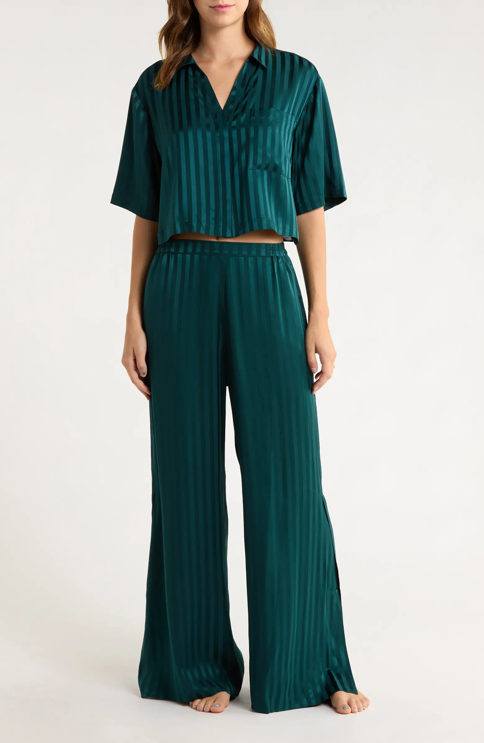 Lunya Stripe Jacquard Washable Silk Pajamas | Nordstrom | Nordstrom