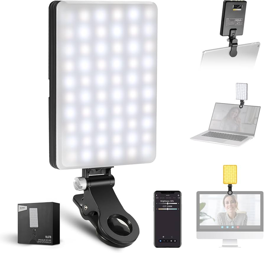 NEEWER BASICS VL67B Phone Selfie Light for iPhone with APP Control, Bi Color 2000mAh Clip On Fill... | Amazon (US)