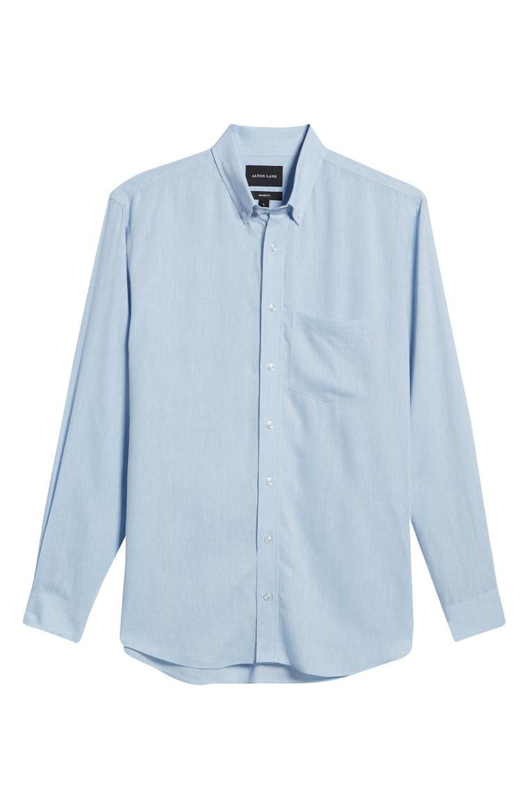 Alton Lane Howard Tailored Fit Cotton & Linen Button-Down Shirt | Nordstrom | Nordstrom