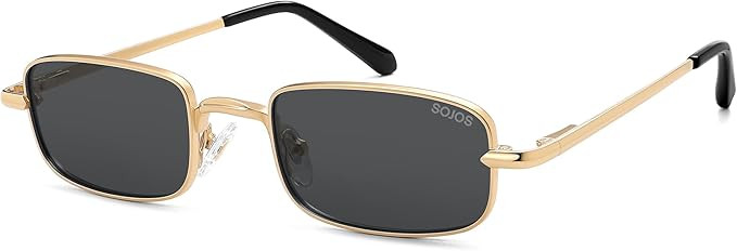 SOJOS Rectangle Polarized Sunglasses for Women Men, UV400 Protection Lightweight Stainless Steel ... | Amazon (US)