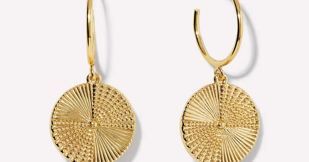 Gold Coin Hoops - Michelle Earrings | Ana Luisa