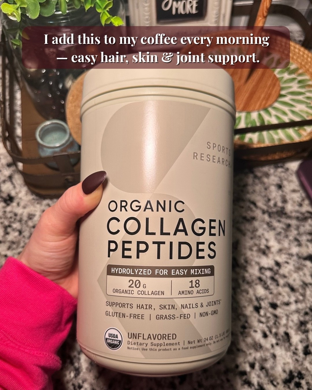 2 scoops of this every morning in my coffee! 18g of protein 😍 it mixes so smooth, tasteless and has done wonders for my hair!! 

#LTKselfcare #LTKmomlife #LTKmorningroutine
