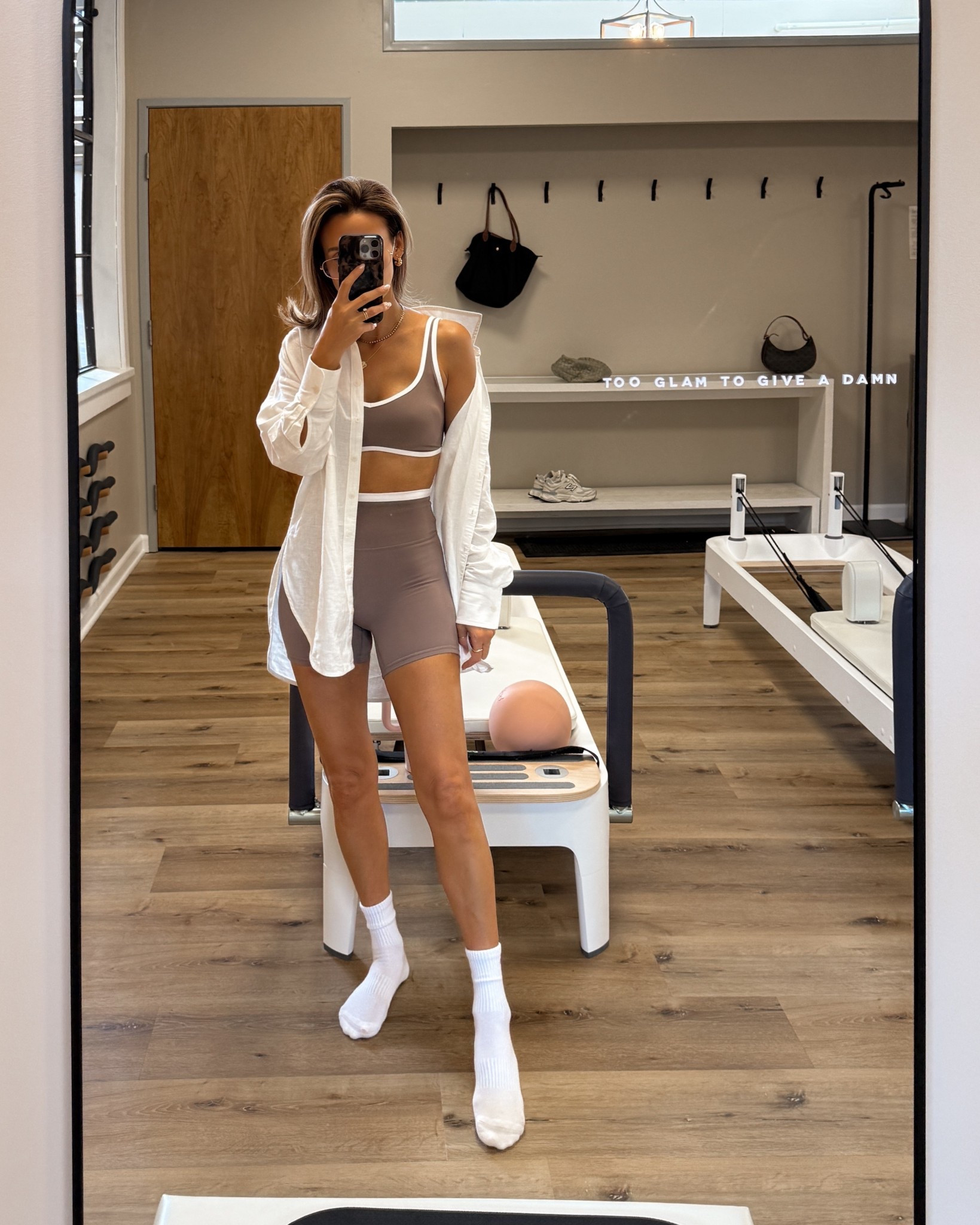 Back to my routine! Loving this little set, size small on top and bottom, both on sale right now. Use code: DENIMAF for an extra discount on top of sale! 
Shirt xs ! 

#LTKFindsUnder100 #LTKActive #LTKSaleAlert