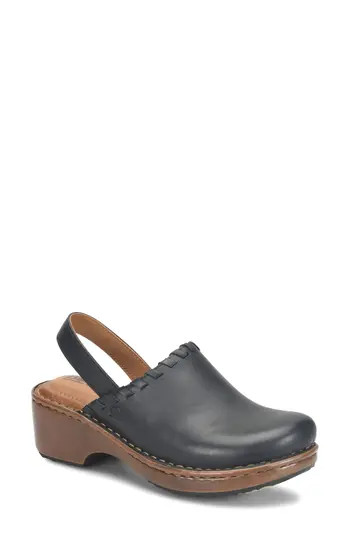 Børn Telly Slingback Clog in Black Leather at Nordstrom Rack, Size 6 | Nordstrom Rack