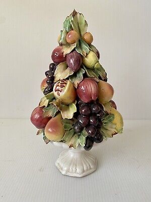 Italian Ceramic Majolica Fruit Topiary Centerpiece 9” | eBay US