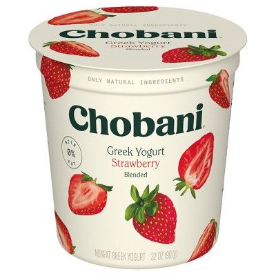Chobani Strawberry Blended Nonfat Greek Yogurt - 32oz | Target