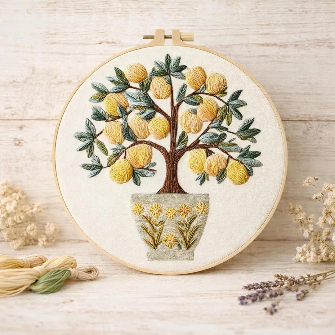 Lemon Tree Embroidery Kit DIY Beginner Hand Embroidery Craft - Etsy | Etsy (US)