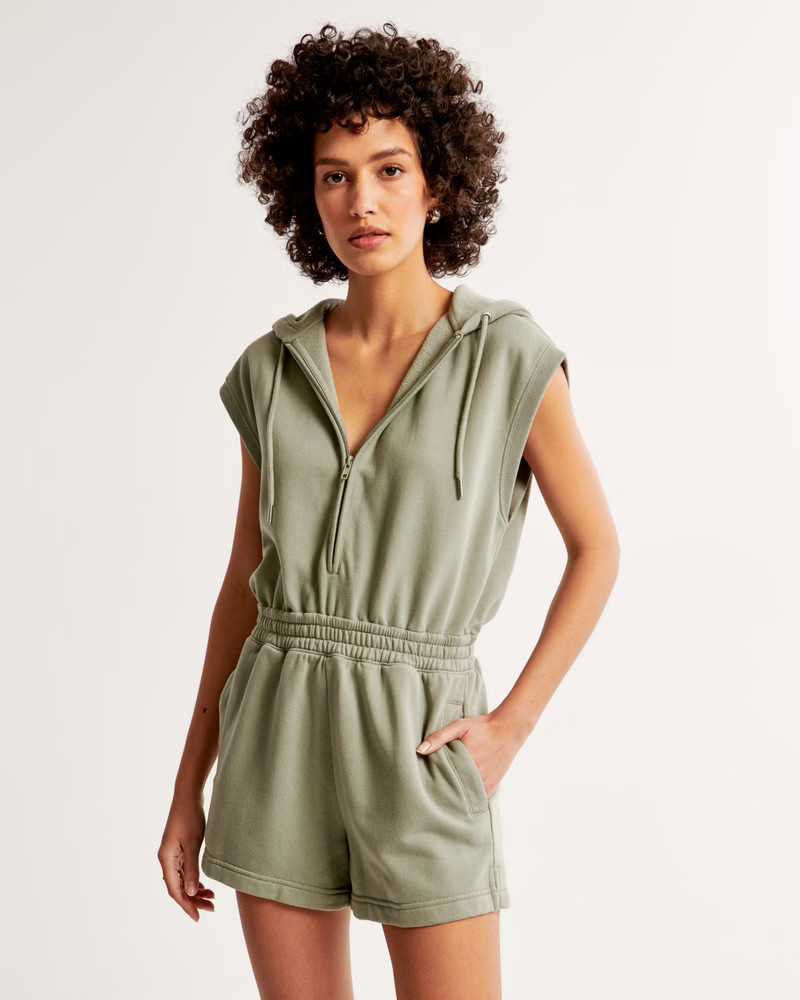 Hooded Fleece Romper | Abercrombie & Fitch (US)
