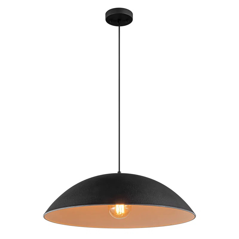 Kensaku 1 - Light Matte Black Dome Pendant | Wayfair North America