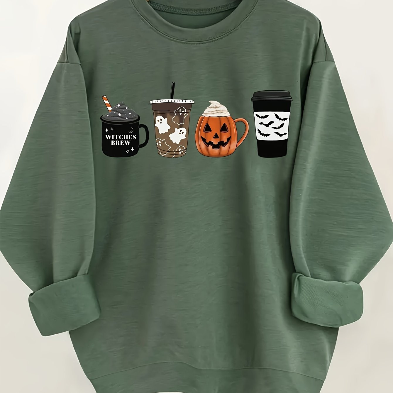 Halloween Print Pullover Sweatshirt Casual Long Sleeve Crew - Temu | Temu Affiliate Program