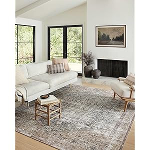 Amber Lewis x Loloi Georgie Collection GER-04 Teal / Antique 7'6" x 9'6" Area Rug | Amazon (US)
