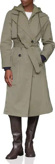 Avec Les Filles Double Breasted Trench with Hooded Quilted Bib | Nordstrom | Nordstrom