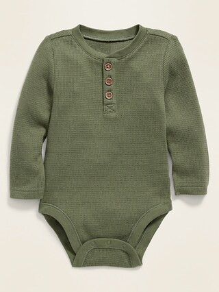 Unisex Henley Thermal Bodysuit for Baby | Old Navy (US)