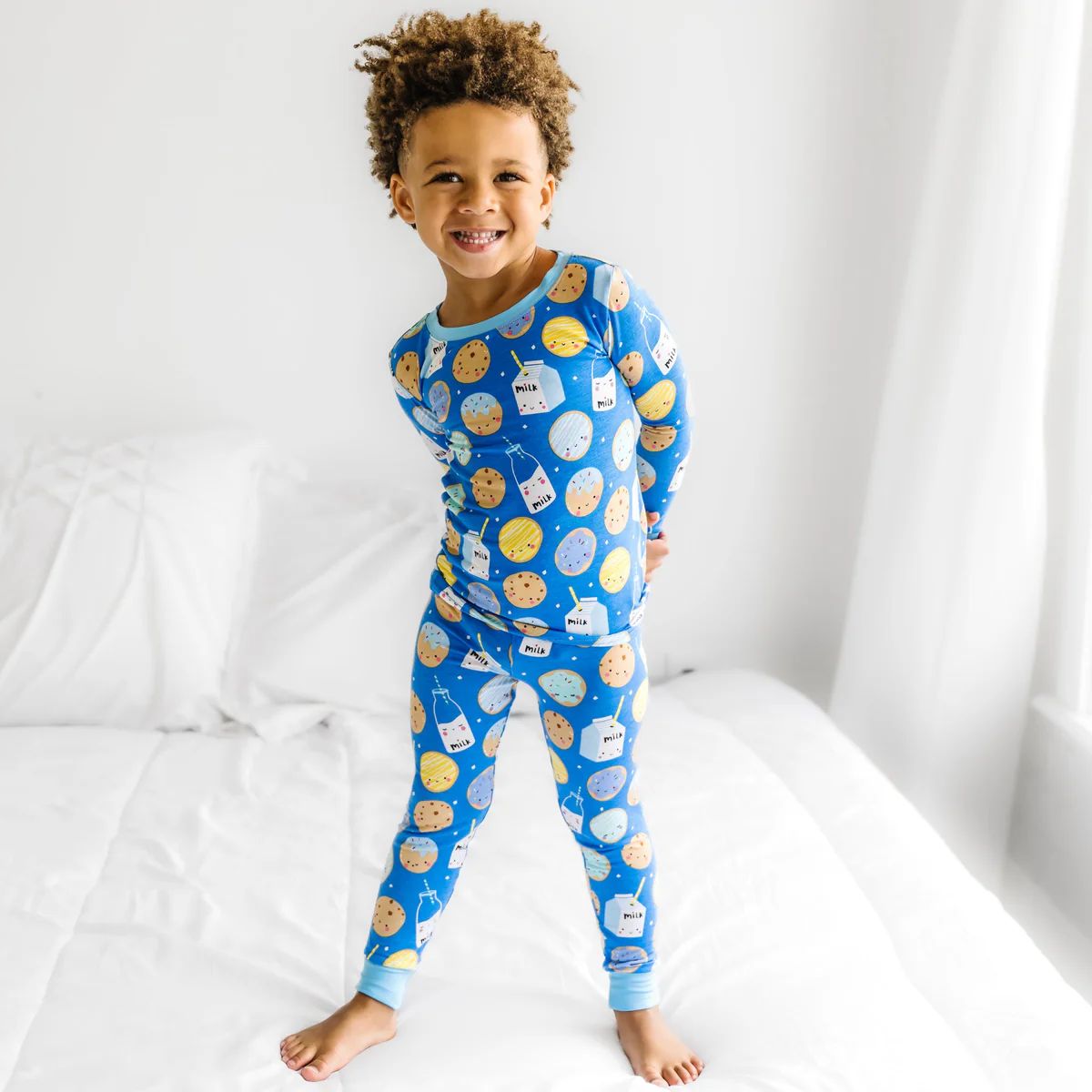Blue Cookies & Milk Two-Piece Pajama Set | Little Sleepies