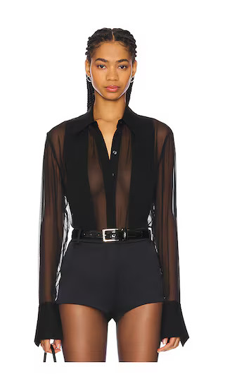 Meghan Panelled Silk Blouse in Black | Revolve Clothing (Global)