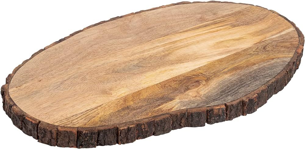 GoCraft Oval Wooden Cutting Board with Tree Bark Rim | Mango Wood Live Edge Chopping, Prep, Serve... | Amazon (US)