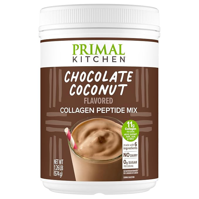 Primal Kitchen Chocolate Collagen Fuel® Drink Mix, Chocolate Coconut Collagen Peptides, No Dairy... | Amazon (US)