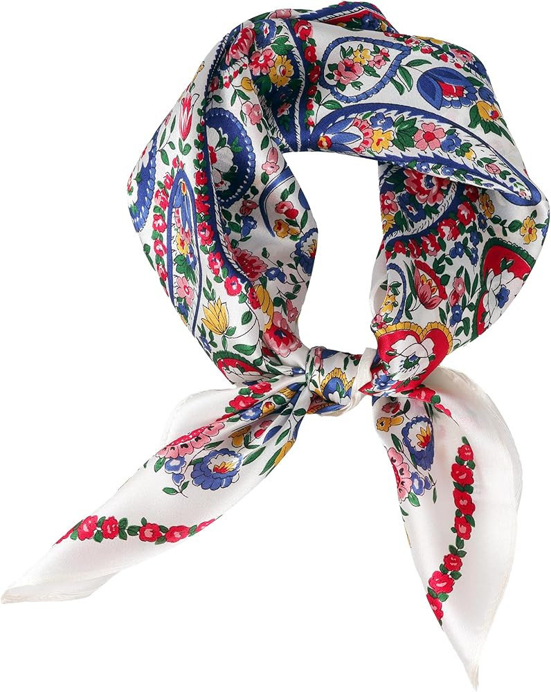 MEISEE 100% Pure Mulberry Silk Scarf 21" Square Scarf Neckerchief Headscarf Breathable Lightweigh... | Amazon (US)