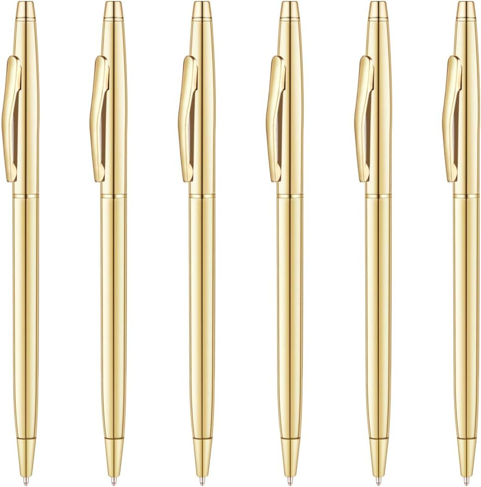 Unibene Slim Metallic Retractable Ballpoint Pens - Gold, Nice Gift for Business Office Students T... | Amazon (US)