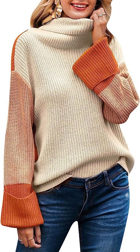 BerryGo Women's Long Sleeve Turtleneck Sweater Knit Pullover Casual Sweater | Amazon (US)