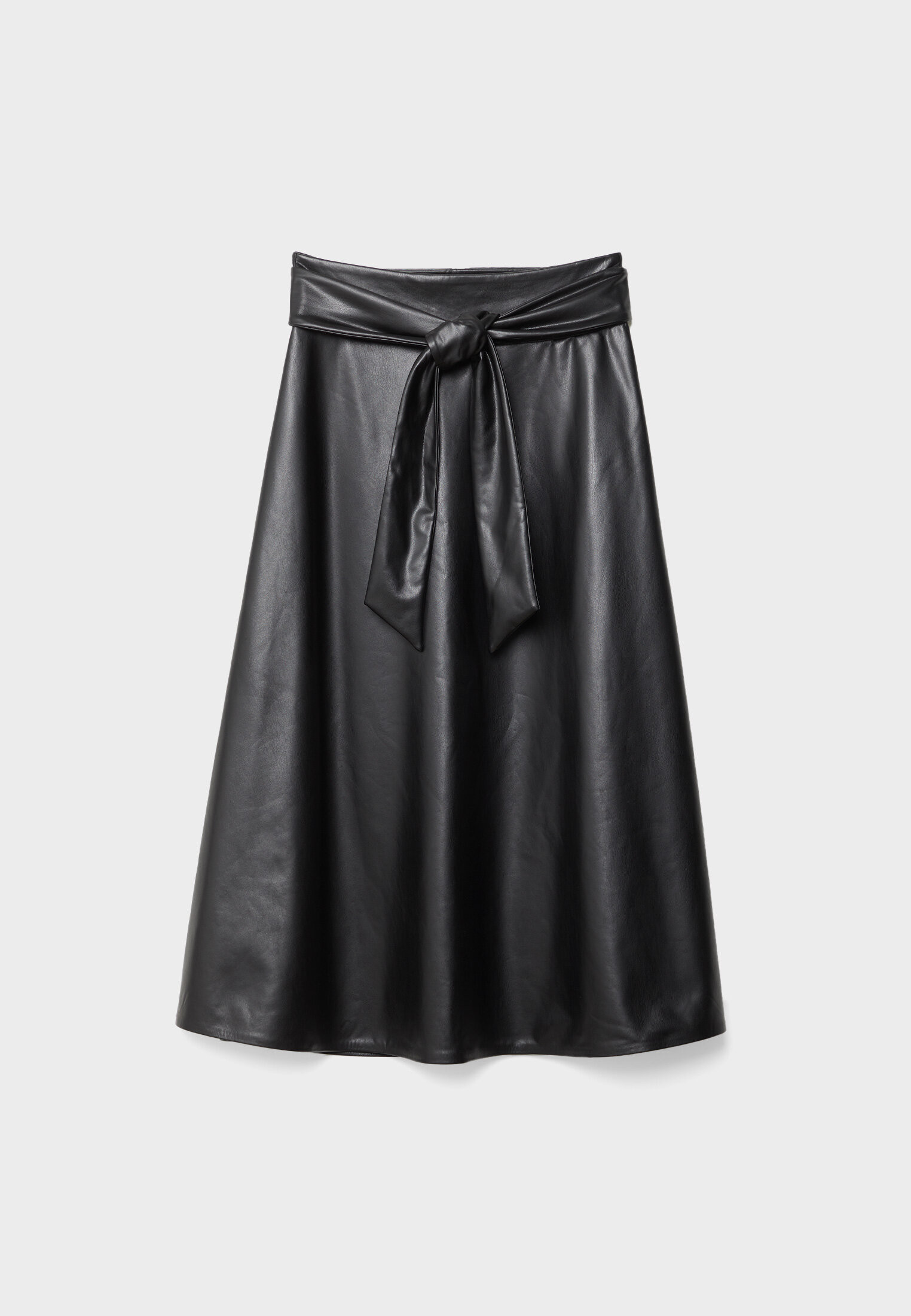 Leather effect layered midi skirt - Women's fashion | Stradivarius United Kingdom | Stradivarius (UK)