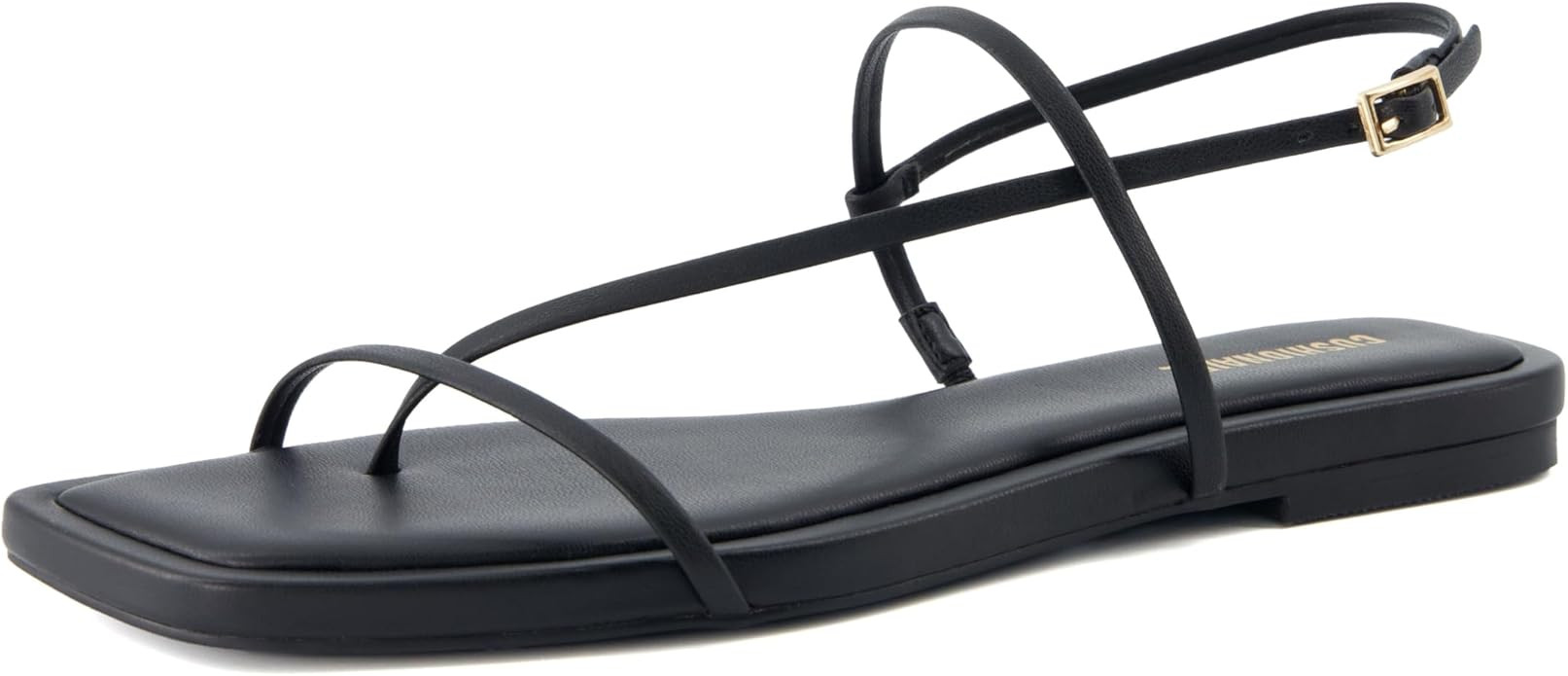 CUSHIONAIRE Women's Glory strappy flat sandal +Memory Foam and Wide Widths Available | Amazon (US)