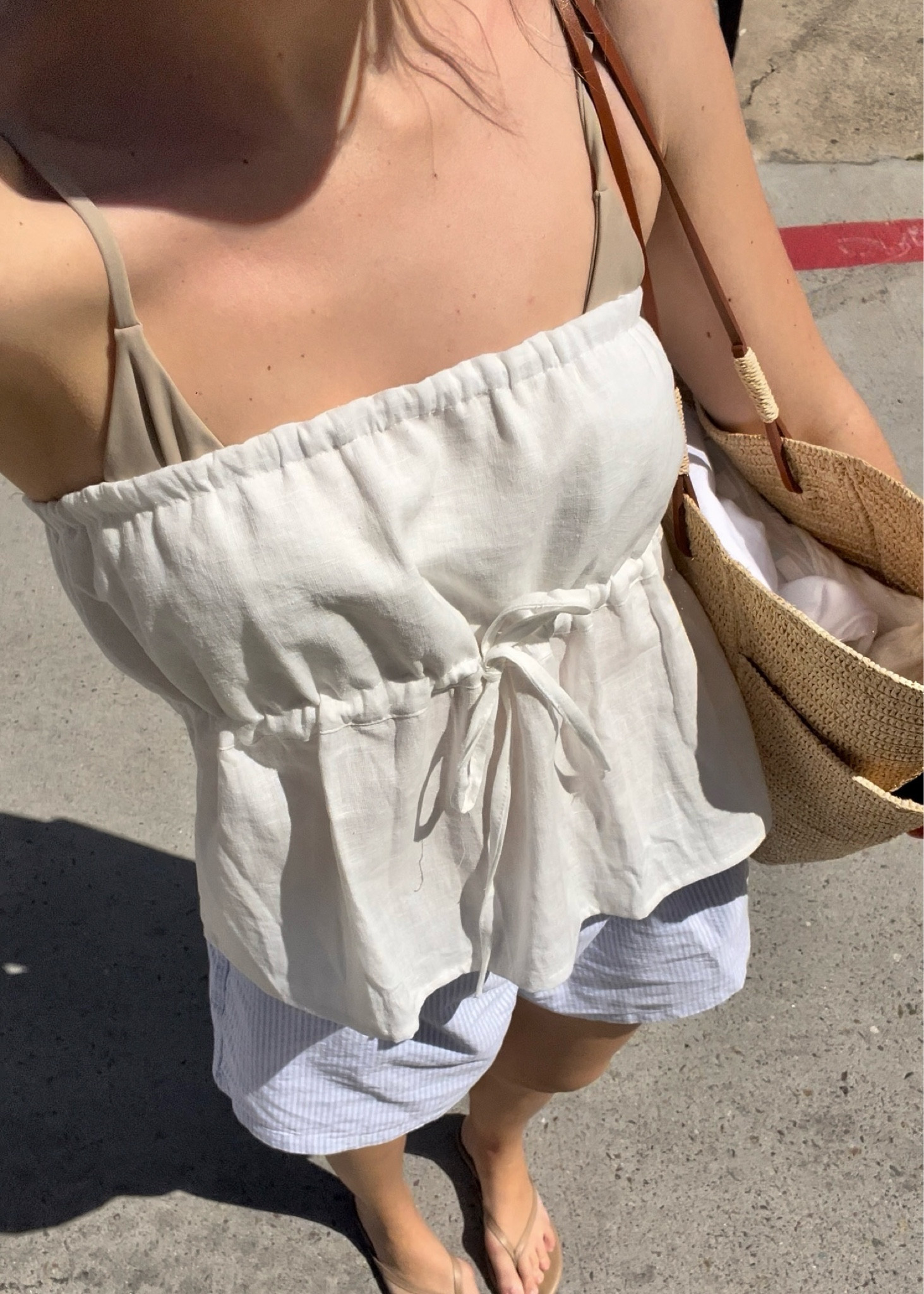 Exact top is from Rouri! One of my all time favorite brands but sadly unable to link here 🤍 linked similar tops!