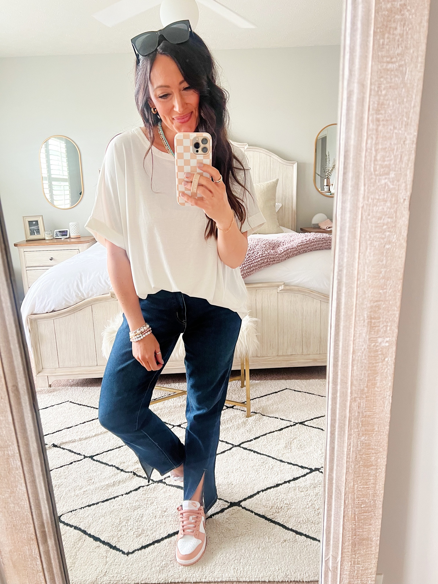 • medium tee for an oversized fit
• size 6 denim - run very big, size down 1 or 2 sizes - great stretch 
• sneakers true to size 

#LTKstyletip #LTKfindsunder50 #LTKSeasonal