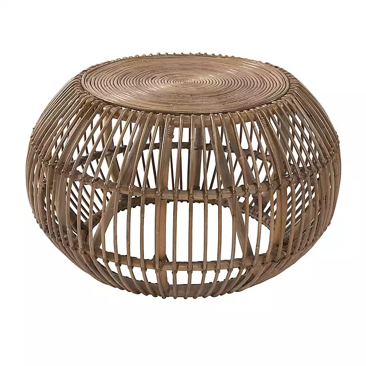 Natural Woven Rattan Round Coffee Table | Kirkland's Home