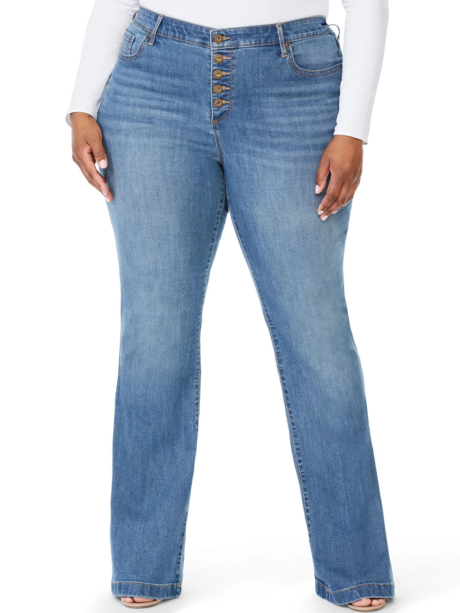 Sofia Jeans by Sofia Vergara Plus Size Melisa High-Rise Flare Jeans - Walmart.com | Walmart (US)