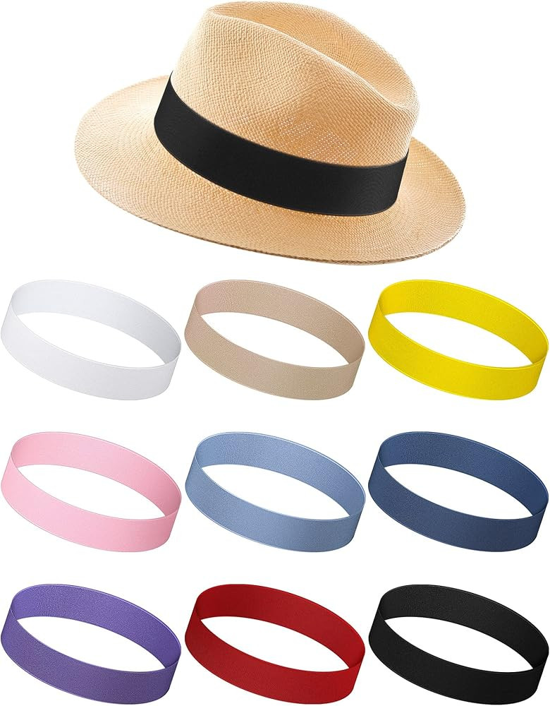 Yahenda 9 Pcs Stretchable Hat Band Ribbon Panama Western Cowboy Hat Bands Costume Headwear for Wo... | Amazon (US)