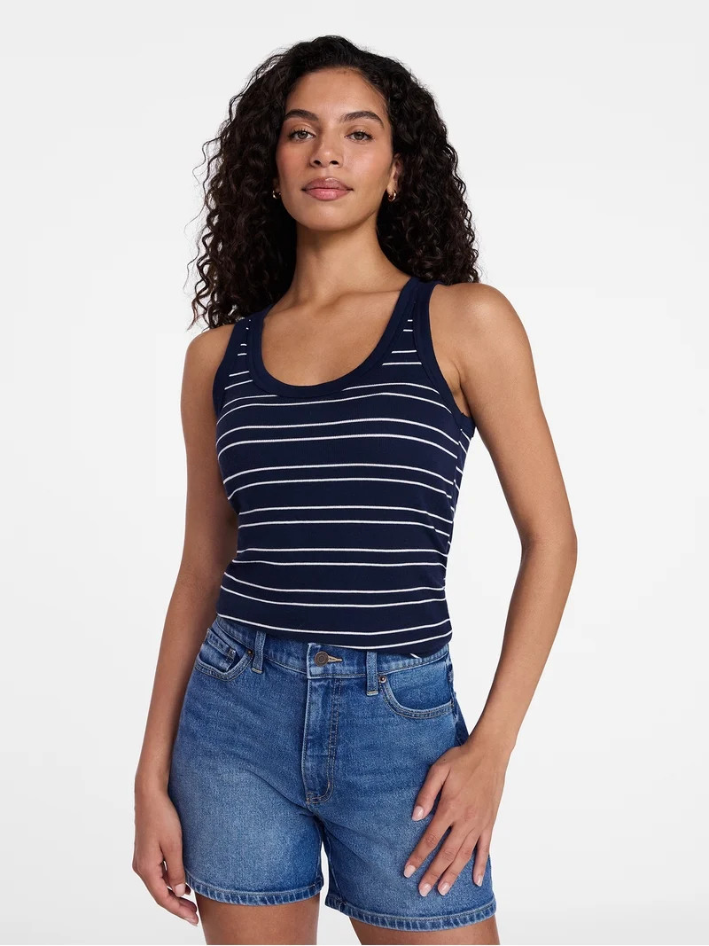 Time and Tru Women's Ribbed Tank Top, Sizes XS-XXXL | Walmart (US)