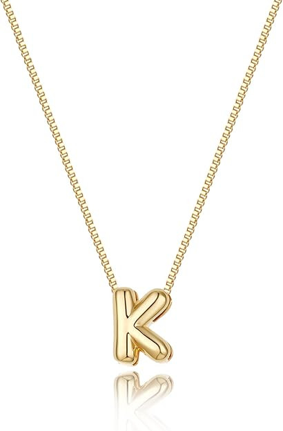 Bubble Initial Necklaces Dainty Letter Necklace Cute Name Choker Necklaces for Women Trendy Perso... | Amazon (US)