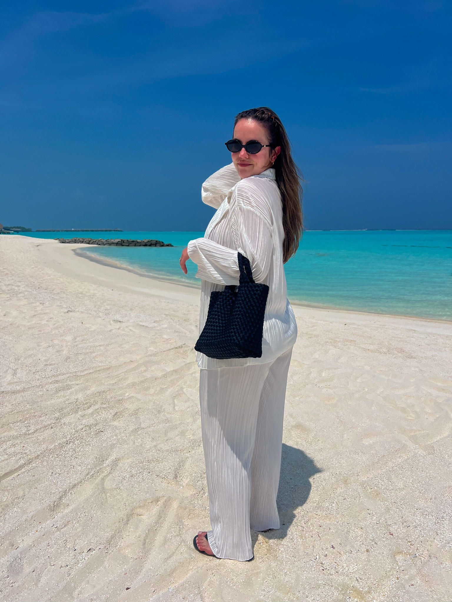 Sol & Selene black beach bag in the Maldives 🖤

#LTKootd #LTKTravel #LTKSwim