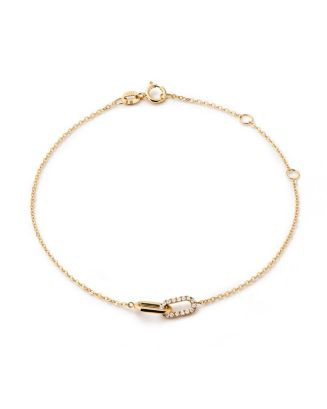 Solid Yellow Gold Lab Grown Diamond Link Bracelet | Bloomingdale's (US)