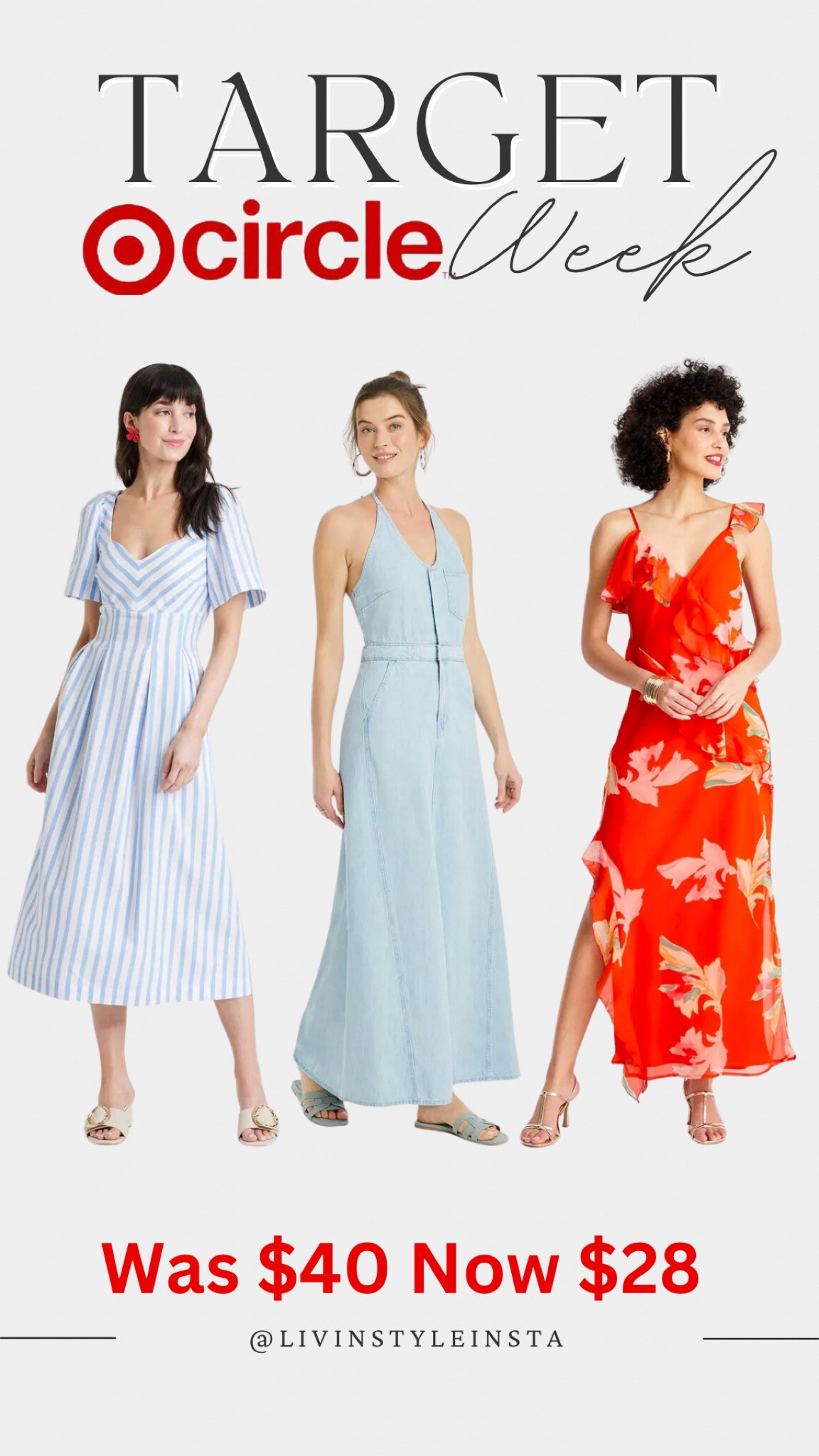 So many cute dress options on sale for Target Circle week! Wedding guest dress, summer dress, chambray dress. 

#LTKFindsUnder50 #LTKSaleAlert #LTKSummerSales