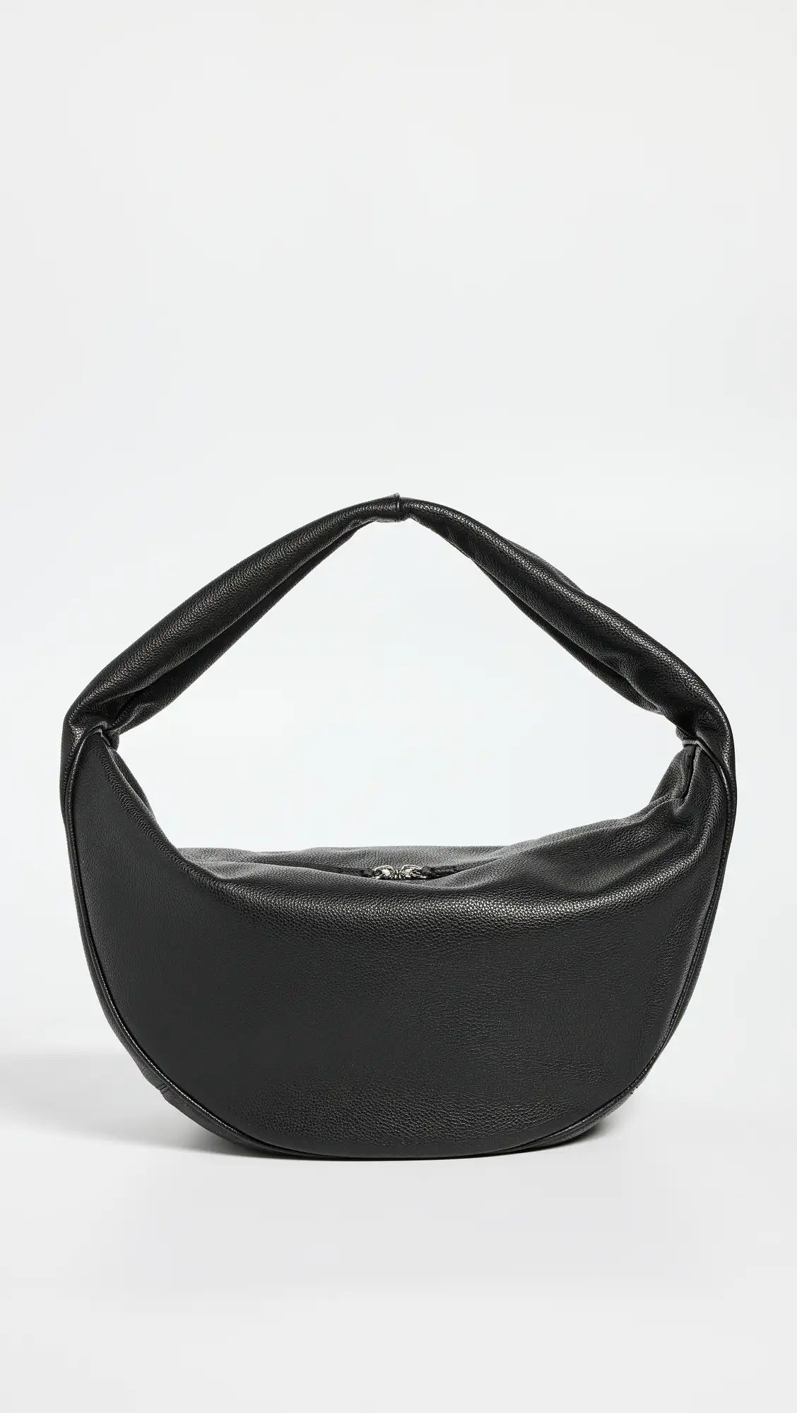 BY FAR Maxi Cush Black Small Grain Calf Leather Hobo Bag | Shopbop | Shopbop