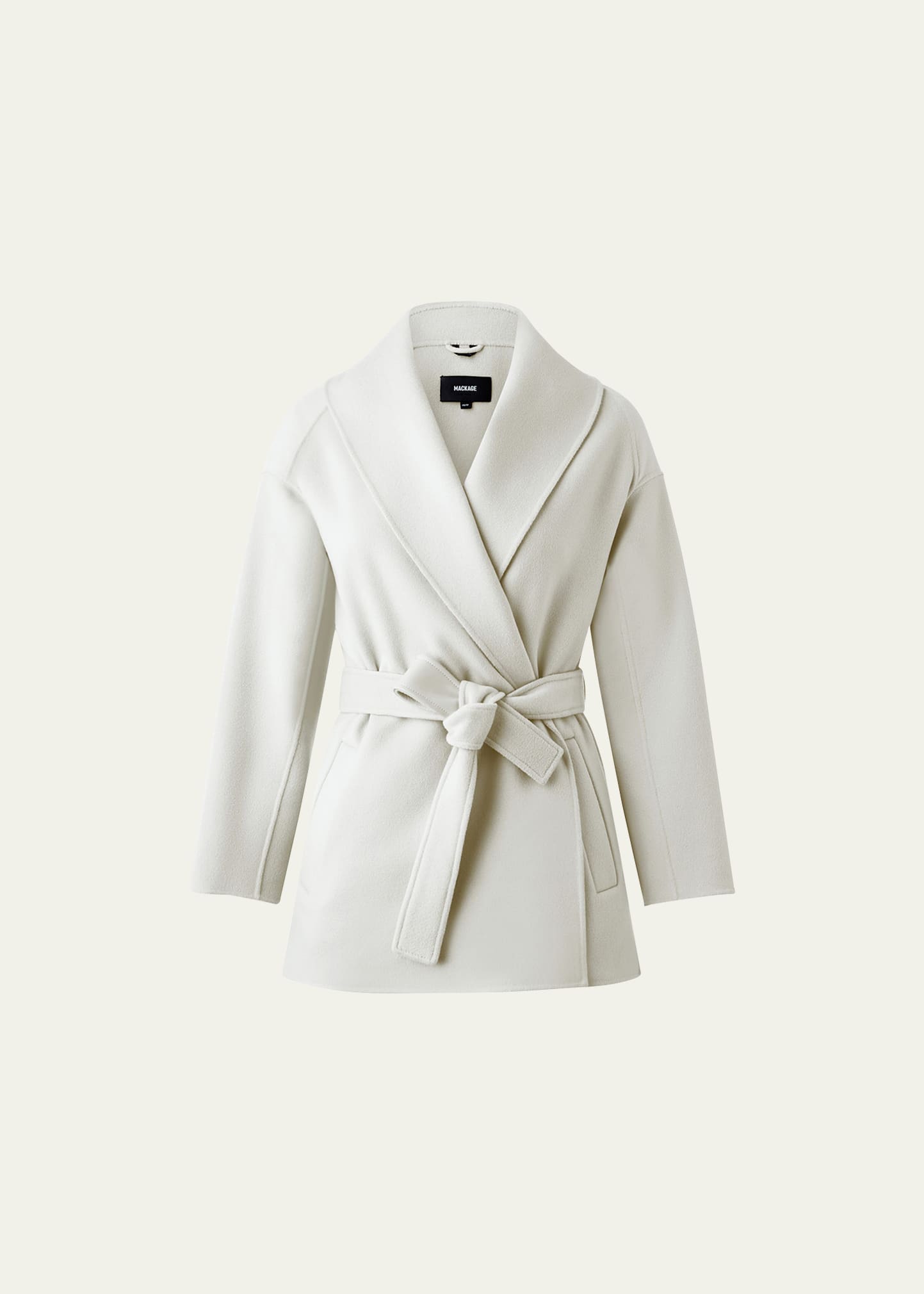 Mackage Tyra Double-Face Wool Wrap Coat with Tie Belt | Bergdorf Goodman