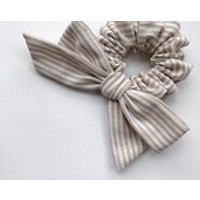 Bow Scrunchies SPRING COLLECTION Taupe Stripes Girl Hairstyle, Toddler Scrunchies, Gift for Her, Bir | Etsy (CAD)