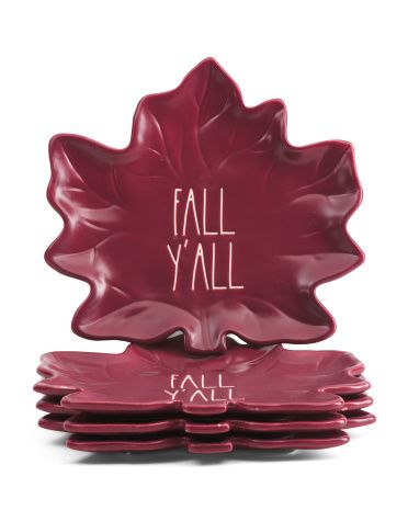 4pk Fall Y'all Figural Plates | TJ Maxx