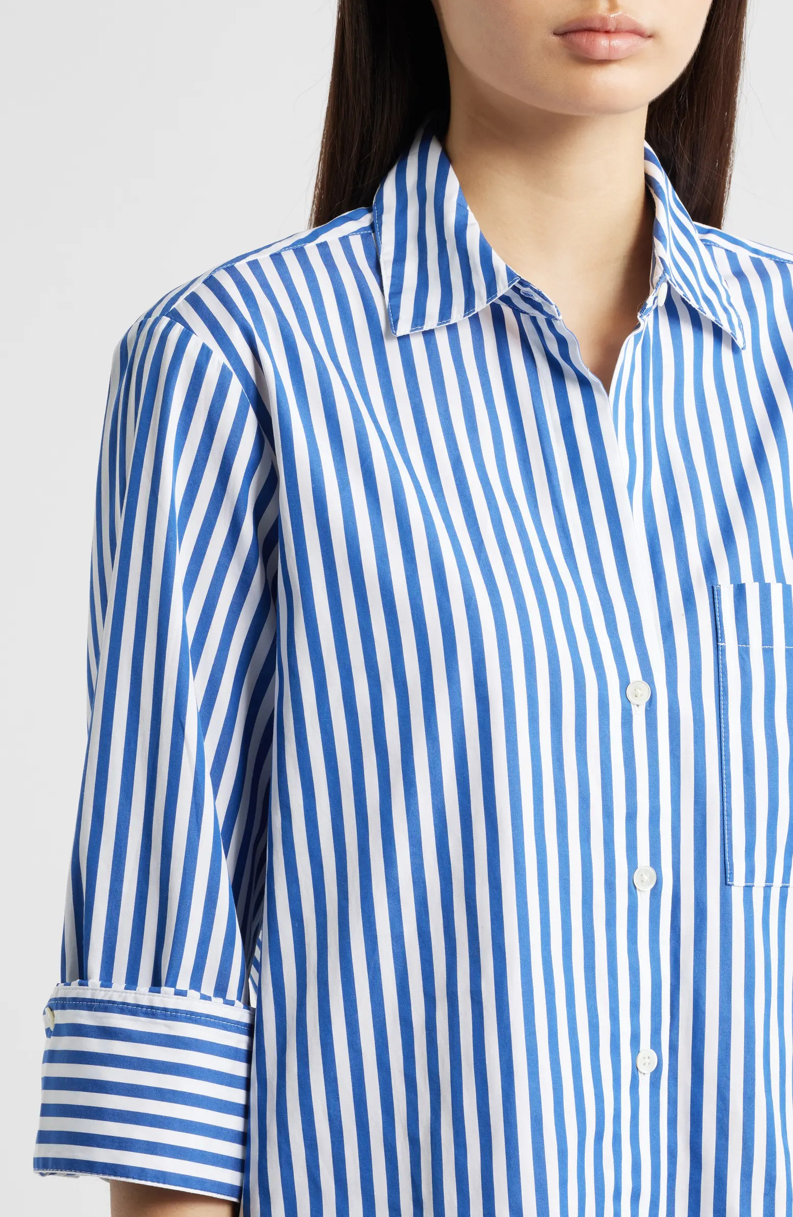 The Signature Y-Neck Shirt in Poplin | Nordstrom