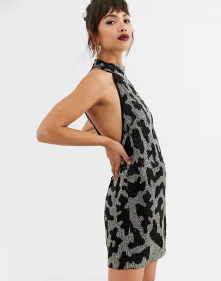 ASOS EDITION beaded animal mini halter dress | ASOS US