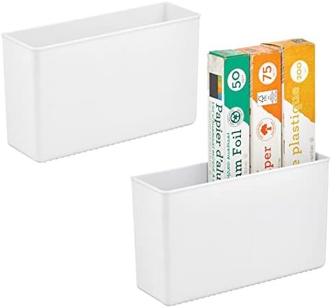 mDesign Plastic Adhesive Storage Organizer Container Bin for Kitchen Shelf, Countertop, Cabinet, ... | Amazon (US)