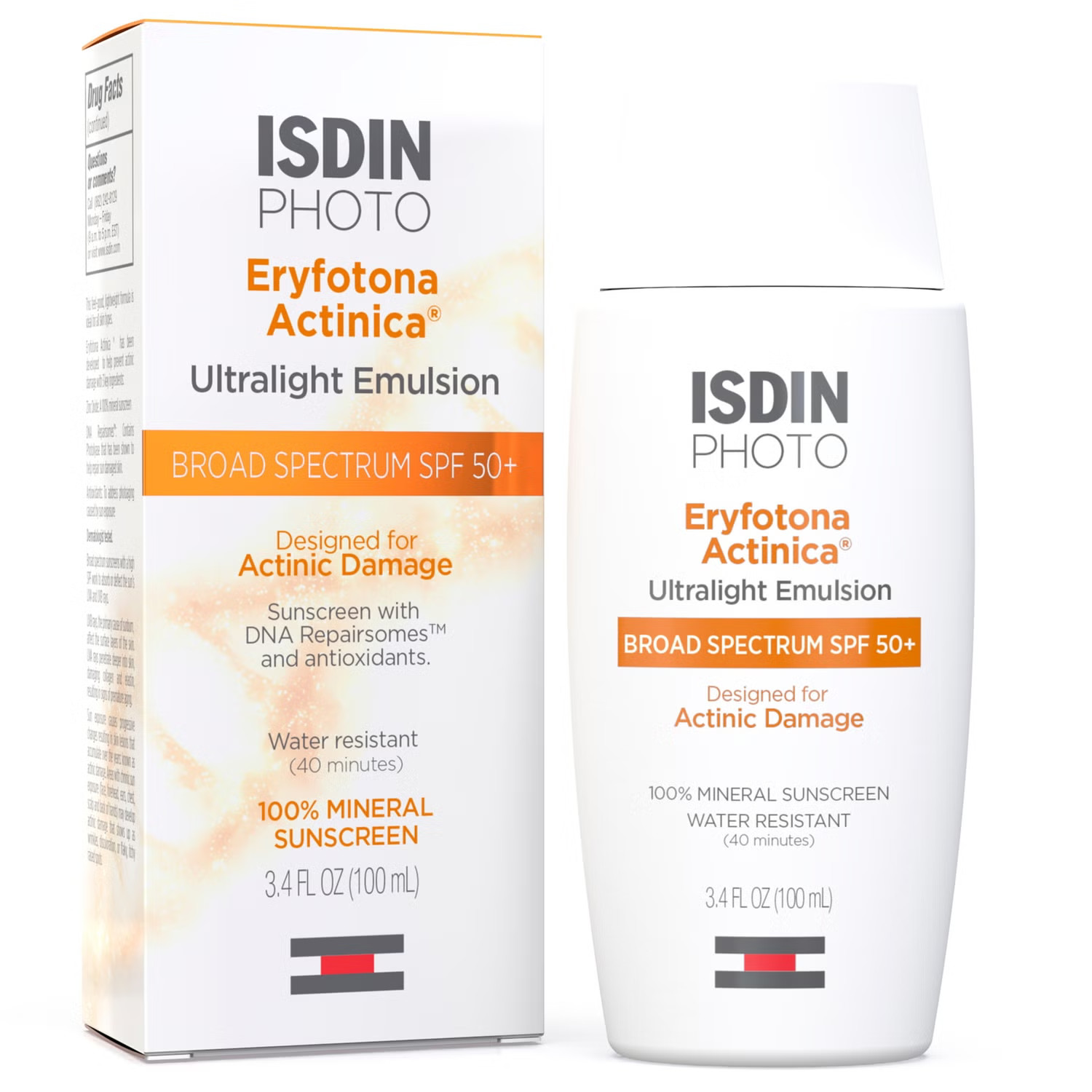 ISDIN Eryfotona Actinica Daily Lightweight Mineral SPF 50+ Sunscreen 100ml | Dermstore (US)