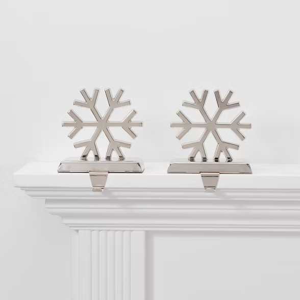 2pk Metal Snowflake Christmas Stocking Holder Silver - Wondershop™ | Target
