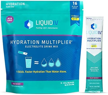 Amazon.com: Liquid I.V. Hydration Multiplier - Acai Berry - Hydration Powder Packets | Electrolyt... | Amazon (US)